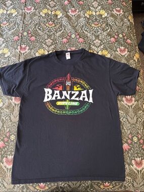 Fruit of the Loom Black Banzai Pipeline Graphic Tee